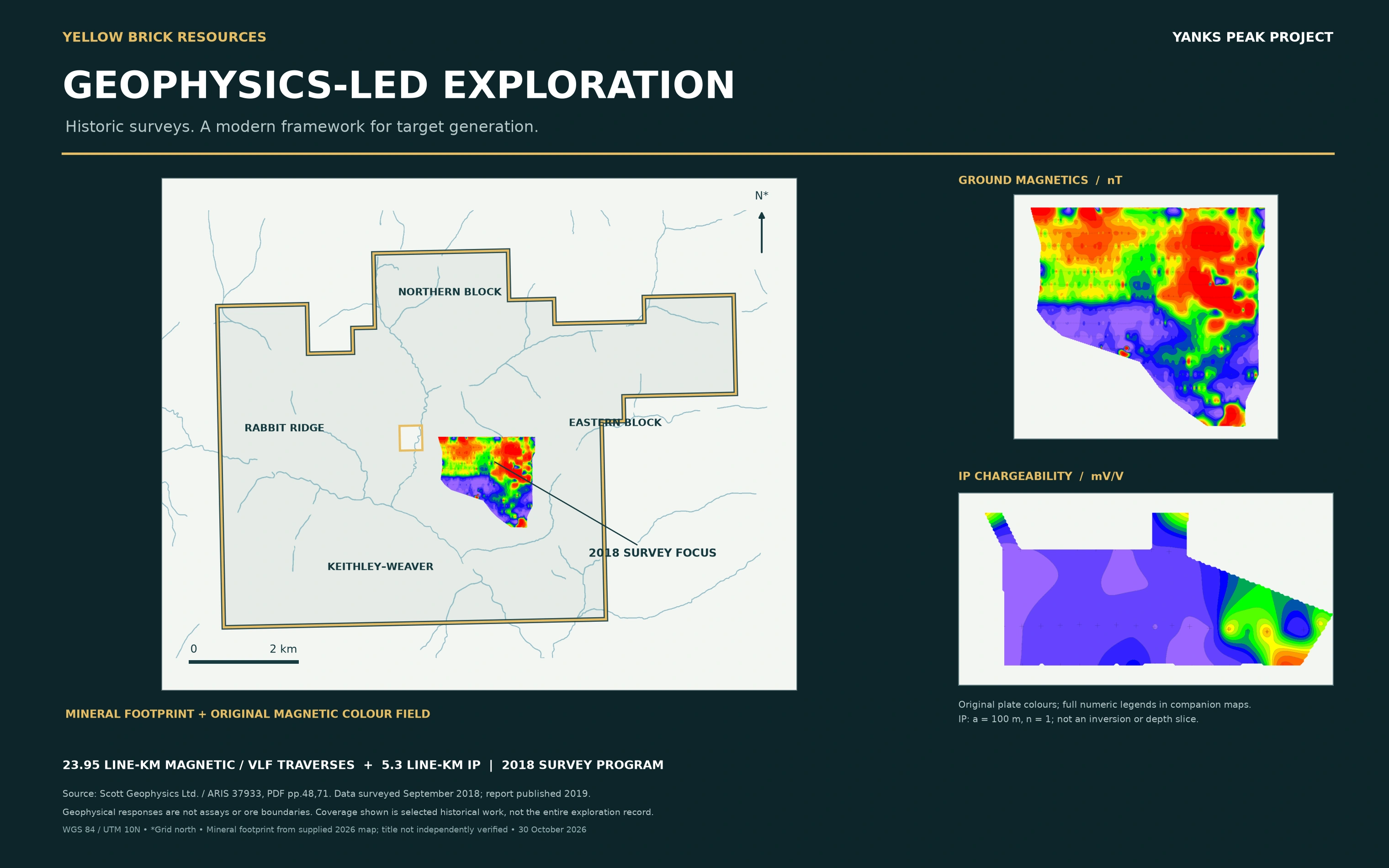 Integrated 2018 geophysics and supplied mineral outline